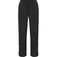 Didriksons Grit Pants 4 regnbukser til kvinder i sort med snøre i taljen og velcro ved benene