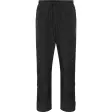 Didriksons Grit Pants 4 regnbukser til mænd i sort med snøretræk og logo på låret, set forfra