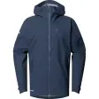 Haglöfs L.I.M Airak GORE-TEX skaljakke til mænd i mørkeblå tarn blue med hætte og lynlåslommer, set forfra
