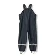 Tretorn Aktiv Fleece Highpants til børn i marineblå: høje regnbukser med seler, elastik i siderne, refleksbånd og fodstropper