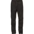 VAUDE Fluid Rain Pants II regnbukser til mænd i sort med elastisk talje, set forfra