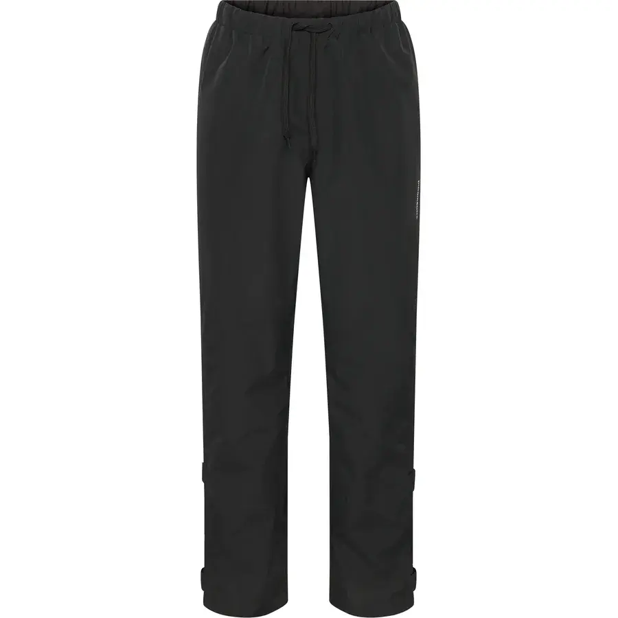 Didriksons Grit Pants 4 regnbukser til kvinder i sort med snøre i taljen og velcro ved benene